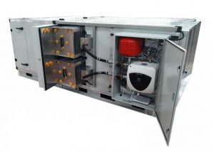 Elektrostatik filtreli, çift cidarlı santral yapısında otomatik yıkamalı ekoloji ünitesidir.